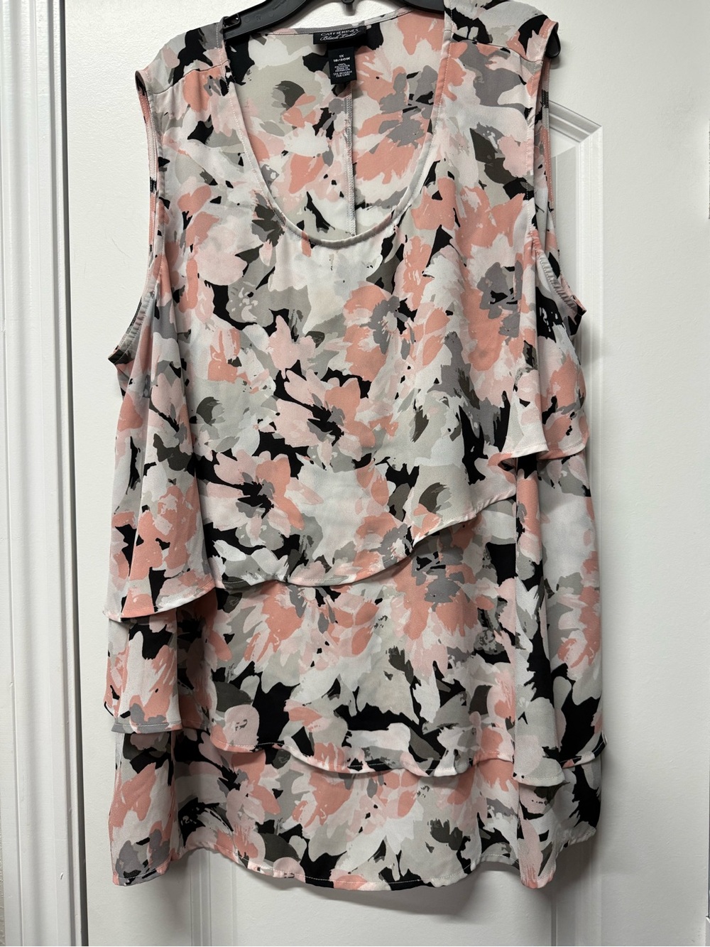 Catherine’s Black Label Floral Layered Tunic Blouse 1X